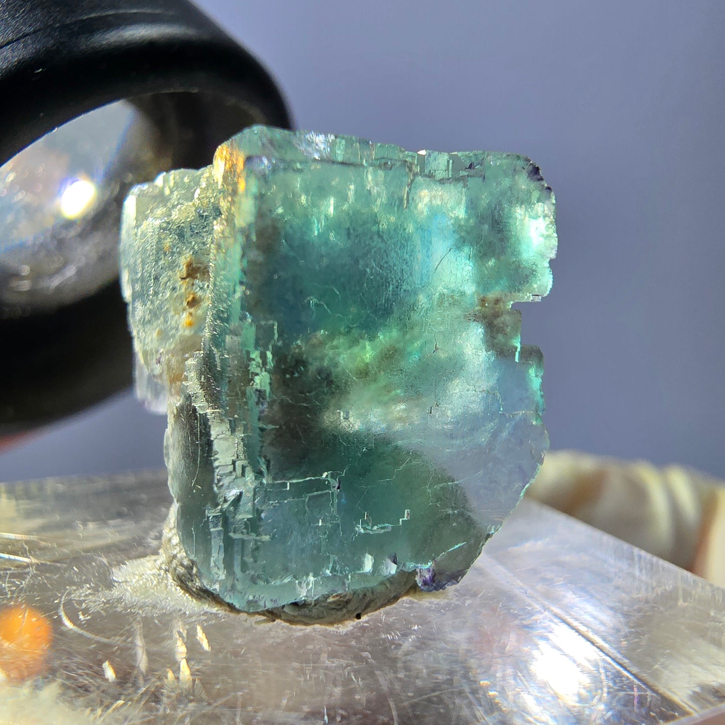 Klarer Phantom Fluorit Würfel parkettiert, grün Okorusu, Namibia 16*15*13mm