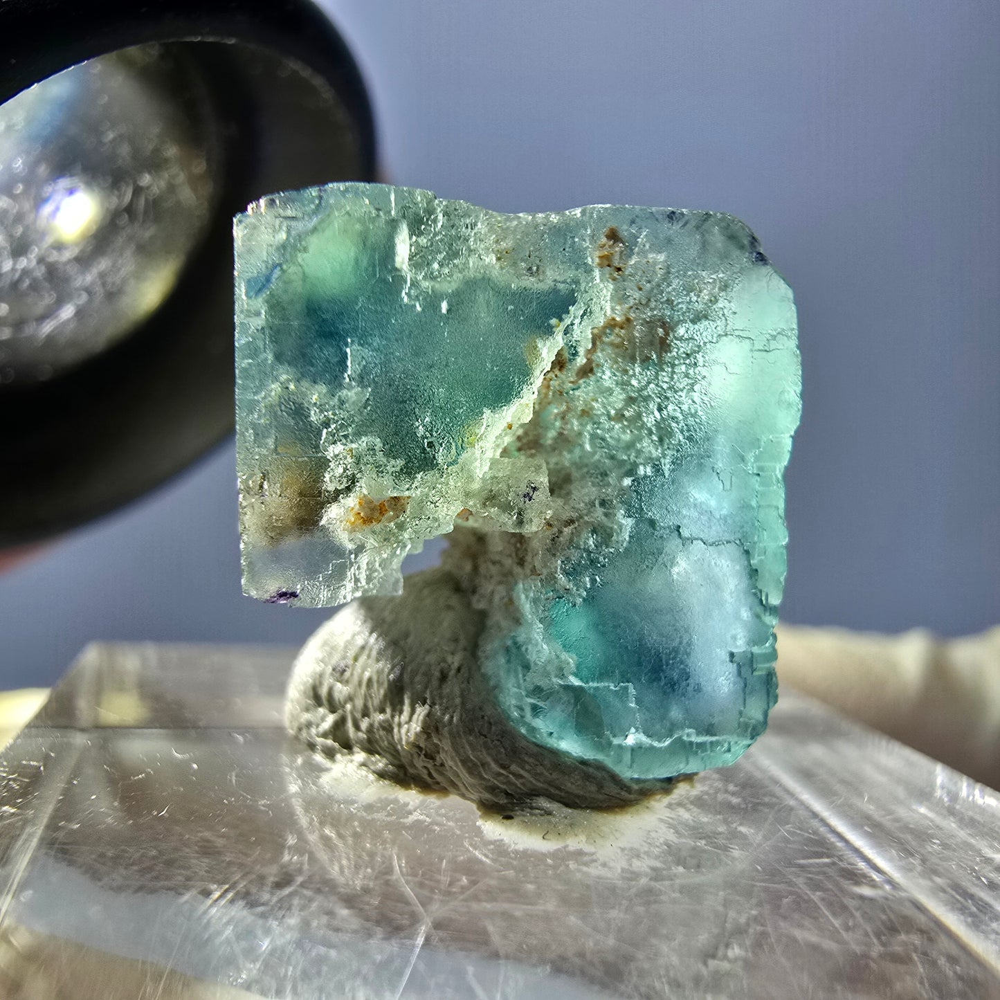 Klarer Phantom Fluorit Würfel parkettiert, grün Okorusu, Namibia 16*15*13mm