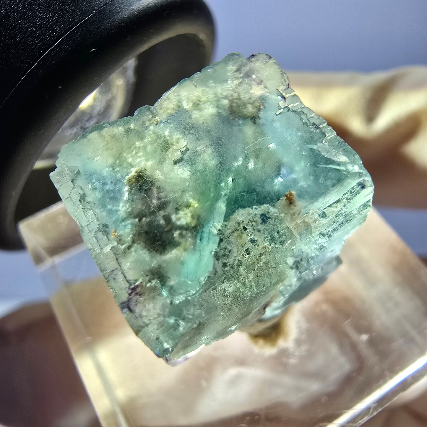 Klarer Phantom Fluorit Würfel parkettiert, grün Okorusu, Namibia 16*15*13mm