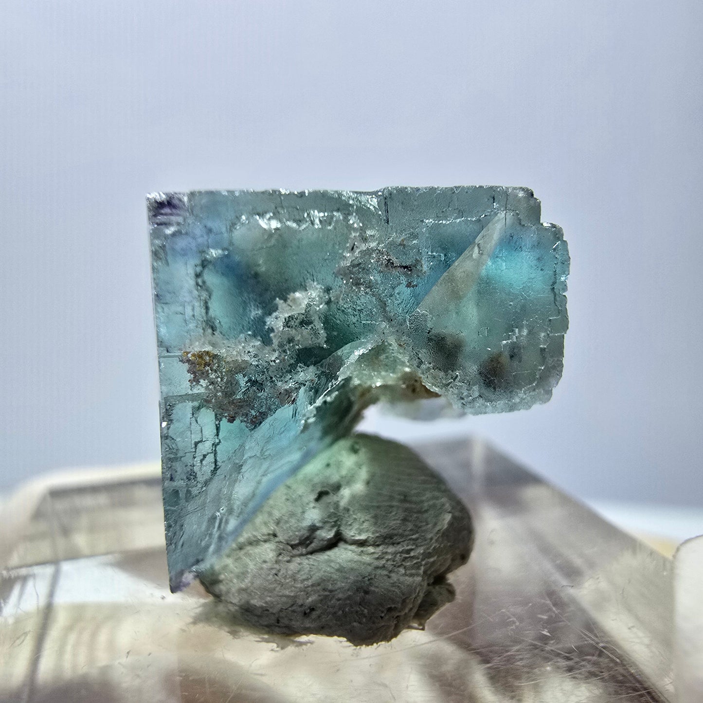 Klarer Phantom Fluorit Würfel parkettiert, grün Okorusu, Namibia 16*15*13mm