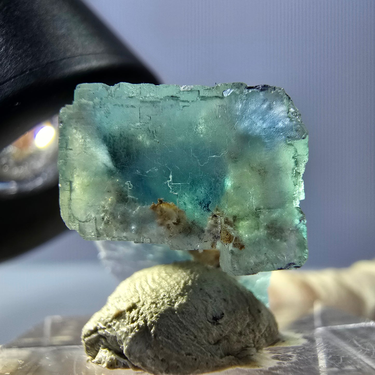 Klarer Phantom Fluorit Würfel parkettiert, grün Okorusu, Namibia 16*15*13mm