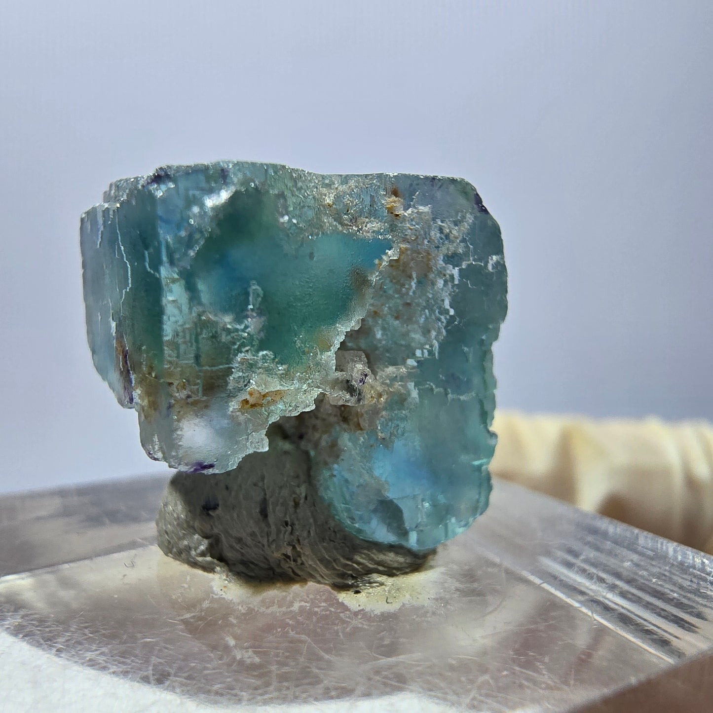 Klarer Phantom Fluorit Würfel parkettiert, grün Okorusu, Namibia 16*15*13mm