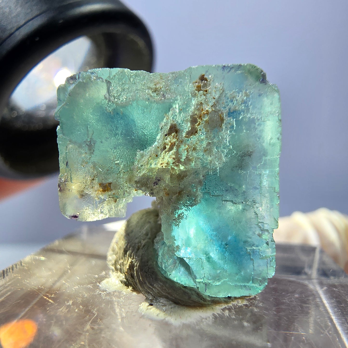 Klarer Phantom Fluorit Würfel parkettiert, grün Okorusu, Namibia 16*15*13mm