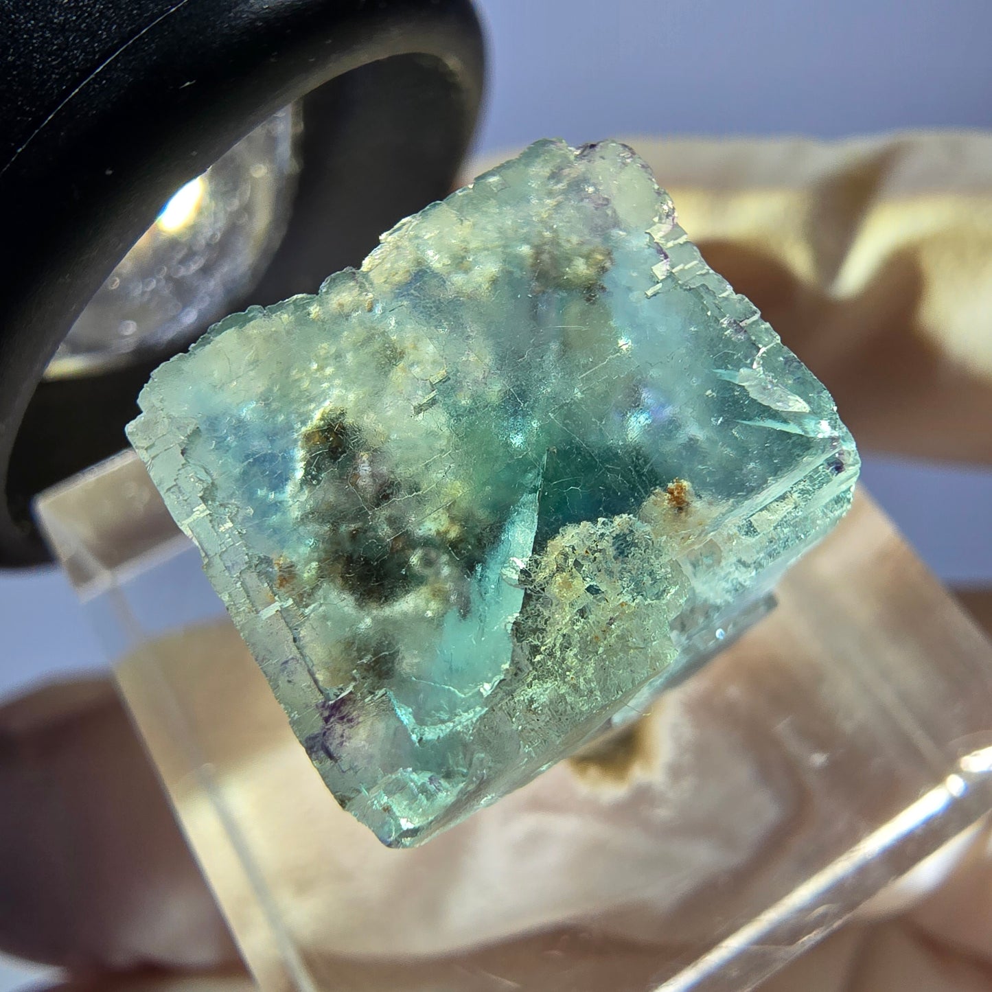 Klarer Phantom Fluorit Würfel parkettiert, grün Okorusu, Namibia 16*15*13mm