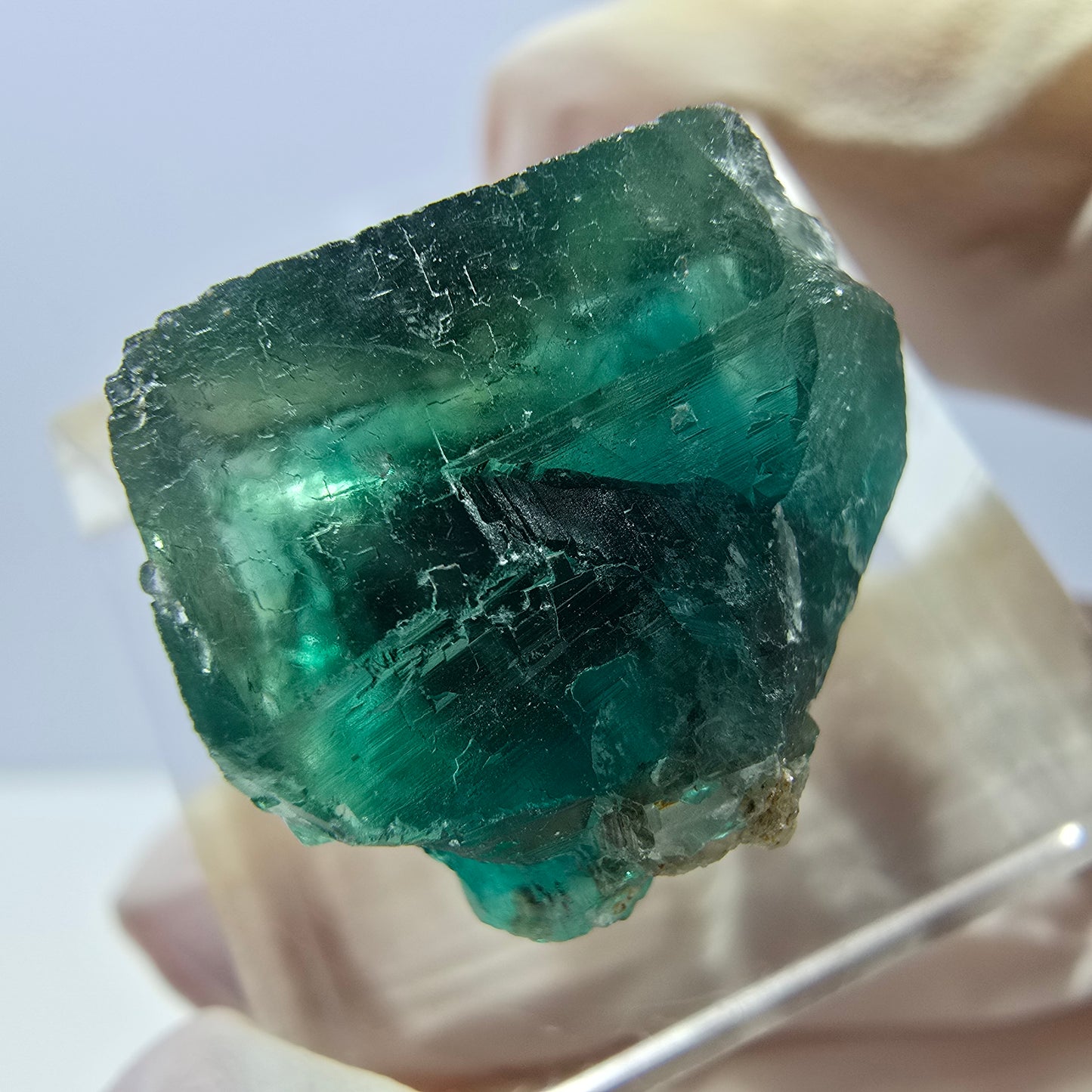 Klarer Phantom Fluorit Würfel parkettiert, grün Okorusu, Namibia 17*16*15mm