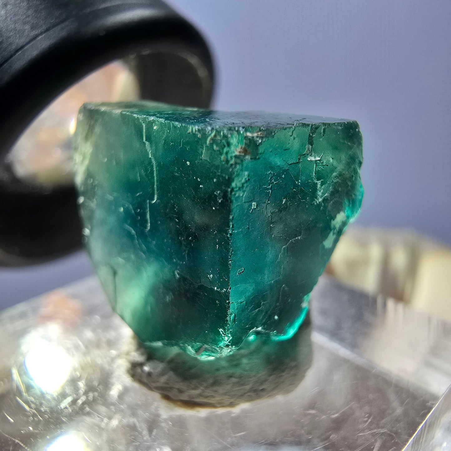 Klarer Phantom Fluorit Würfel parkettiert, grün Okorusu, Namibia 17*16*15mm