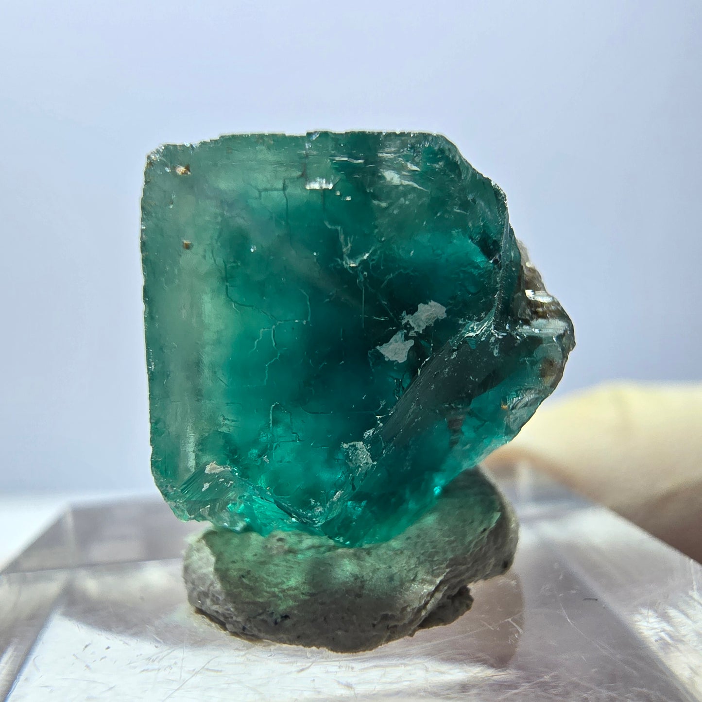 Klarer Phantom Fluorit Würfel parkettiert, grün Okorusu, Namibia 17*16*15mm