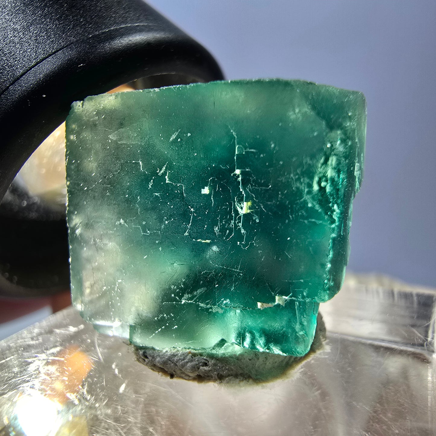 Klarer Phantom Fluorit Würfel parkettiert, grün Okorusu, Namibia 18*16*11mm