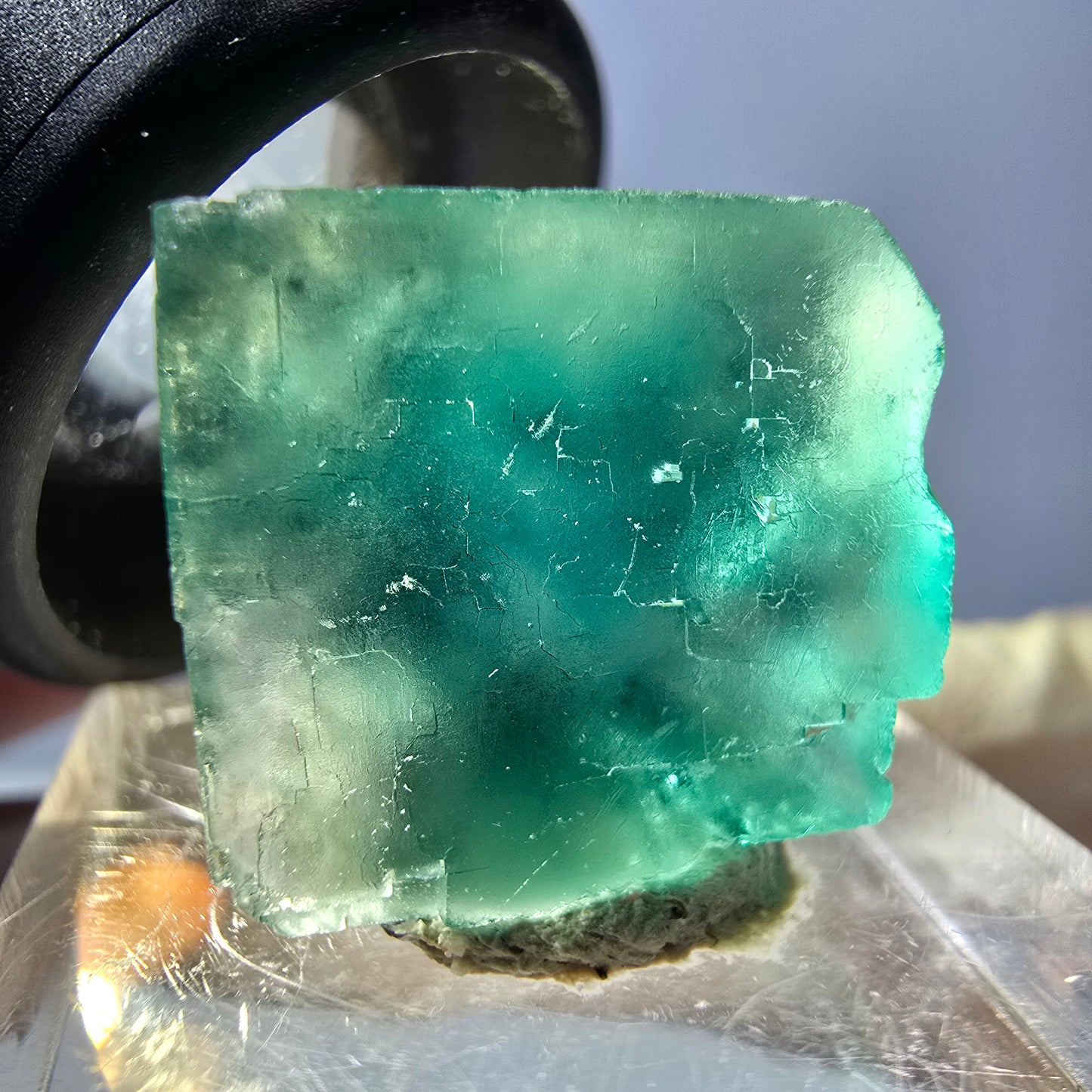 Klarer Phantom Fluorit Würfel parkettiert, grün Okorusu, Namibia 18*16*11mm