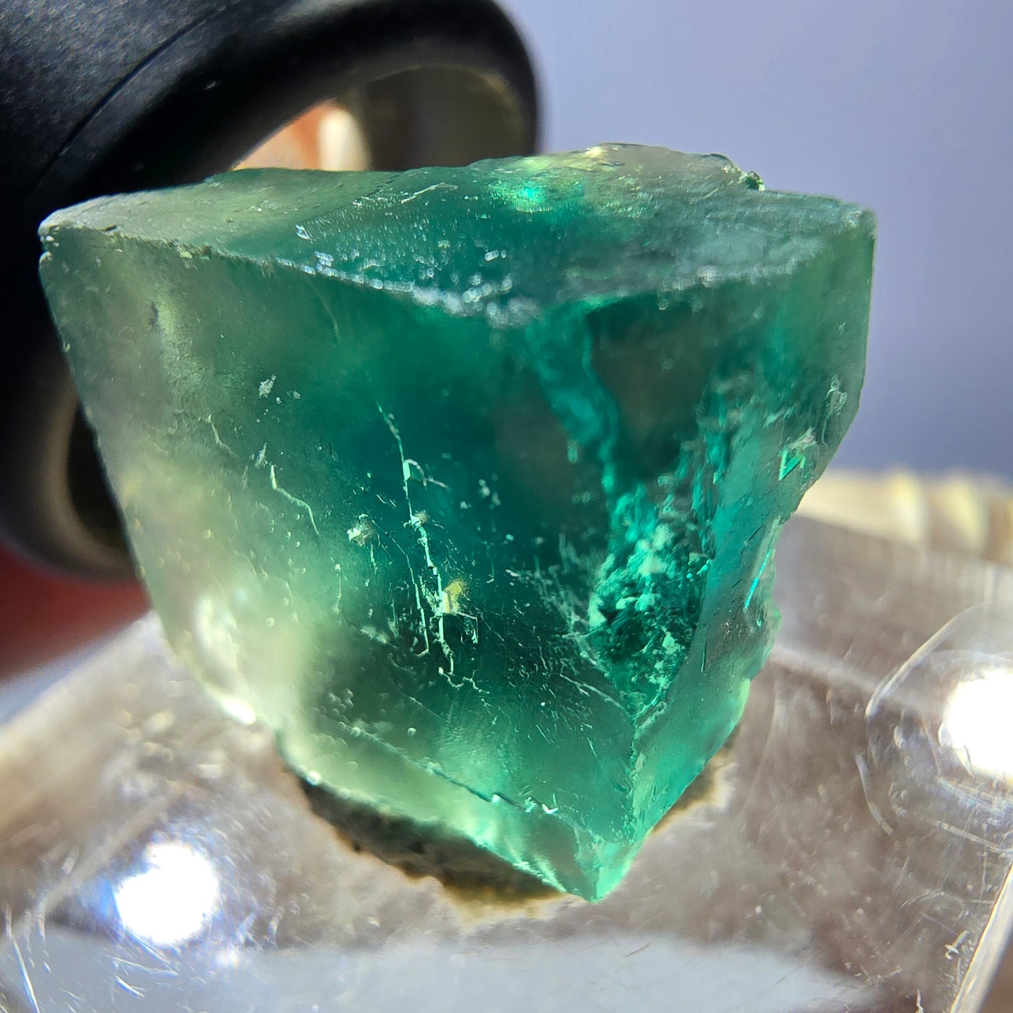 Klarer Phantom Fluorit Würfel parkettiert, grün Okorusu, Namibia 18*16*11mm