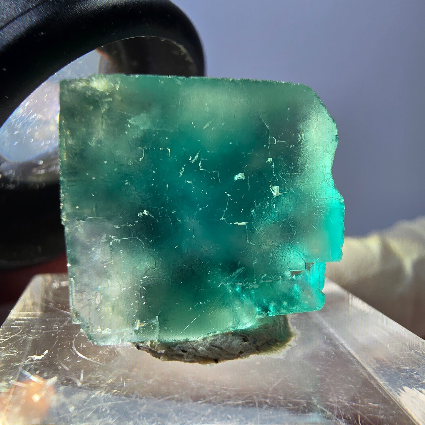 Klarer Phantom Fluorit Würfel parkettiert, grün Okorusu, Namibia 18*16*11mm