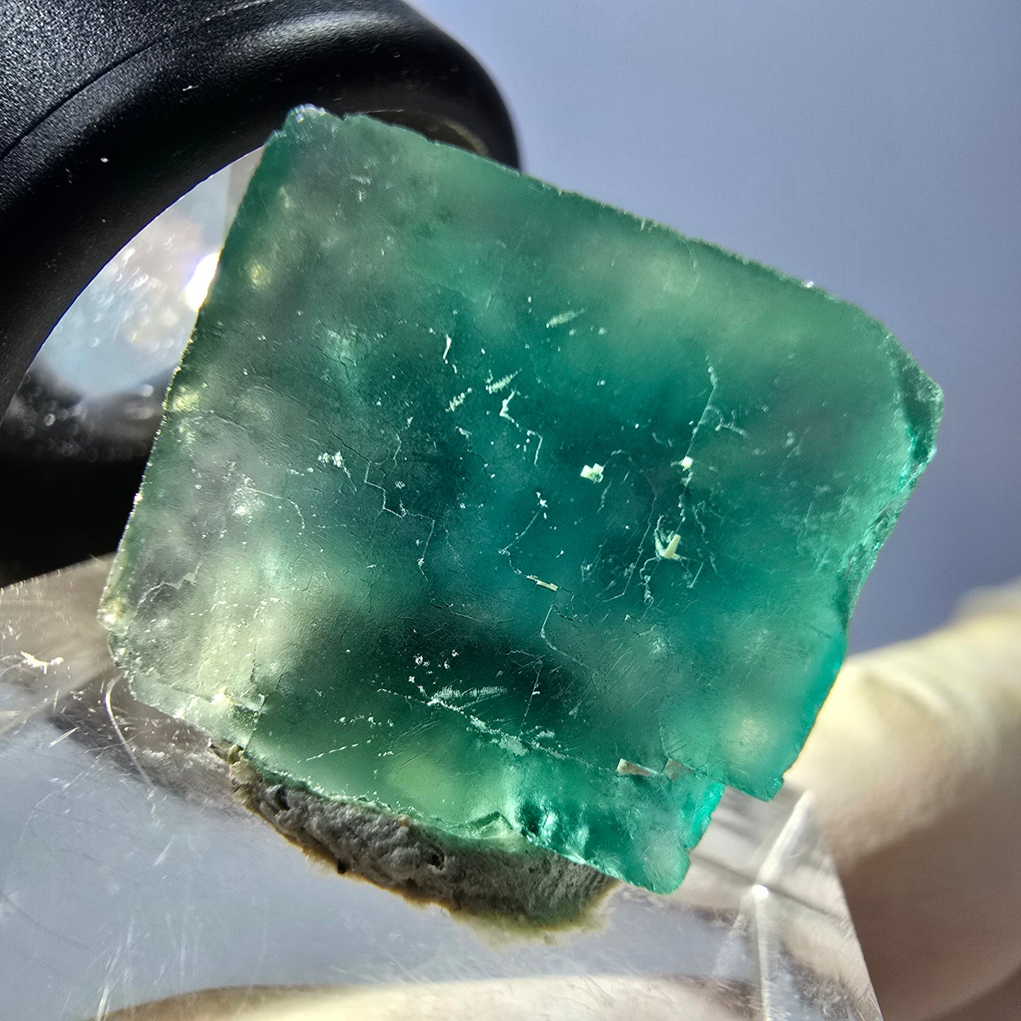 Klarer Phantom Fluorit Würfel parkettiert, grün Okorusu, Namibia 18*16*11mm