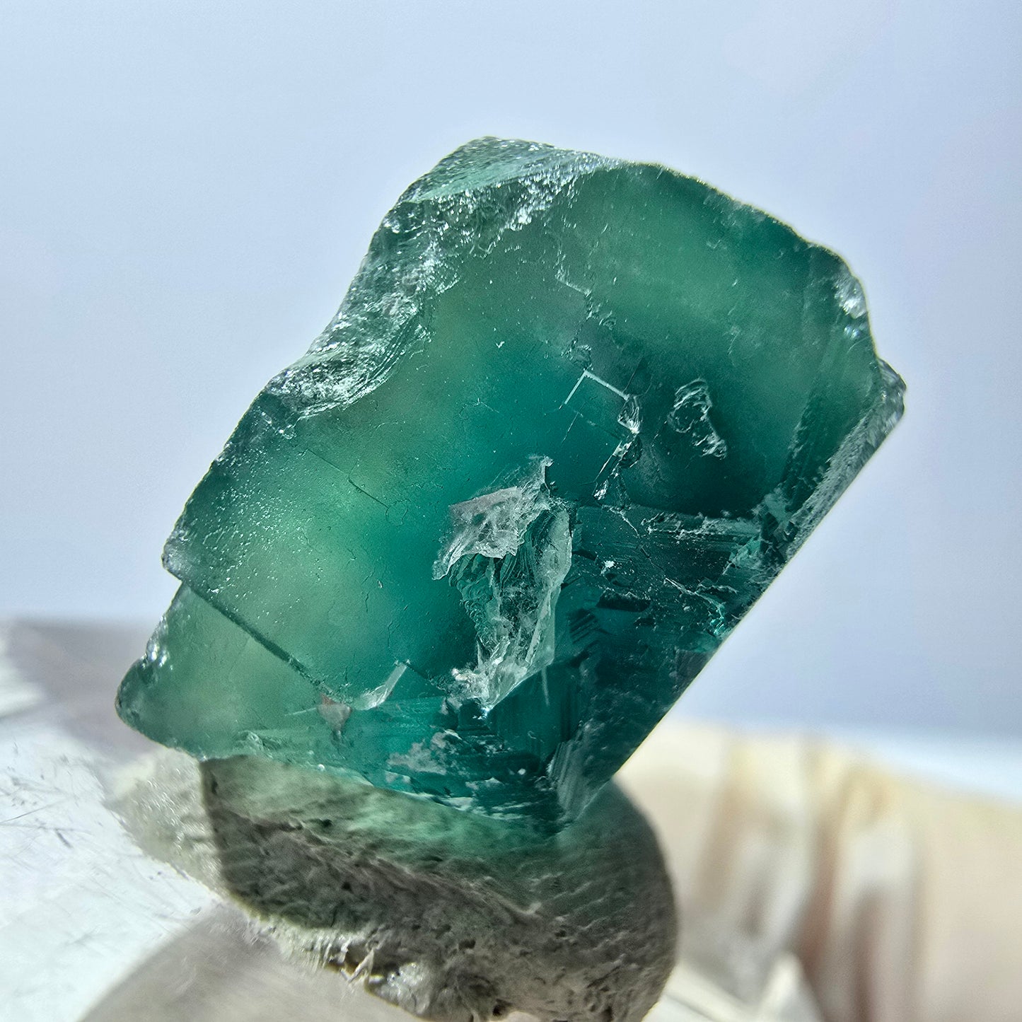 Klarer Phantom Fluorit Würfel parkettiert, grün Okorusu, Namibia 18*16*11mm