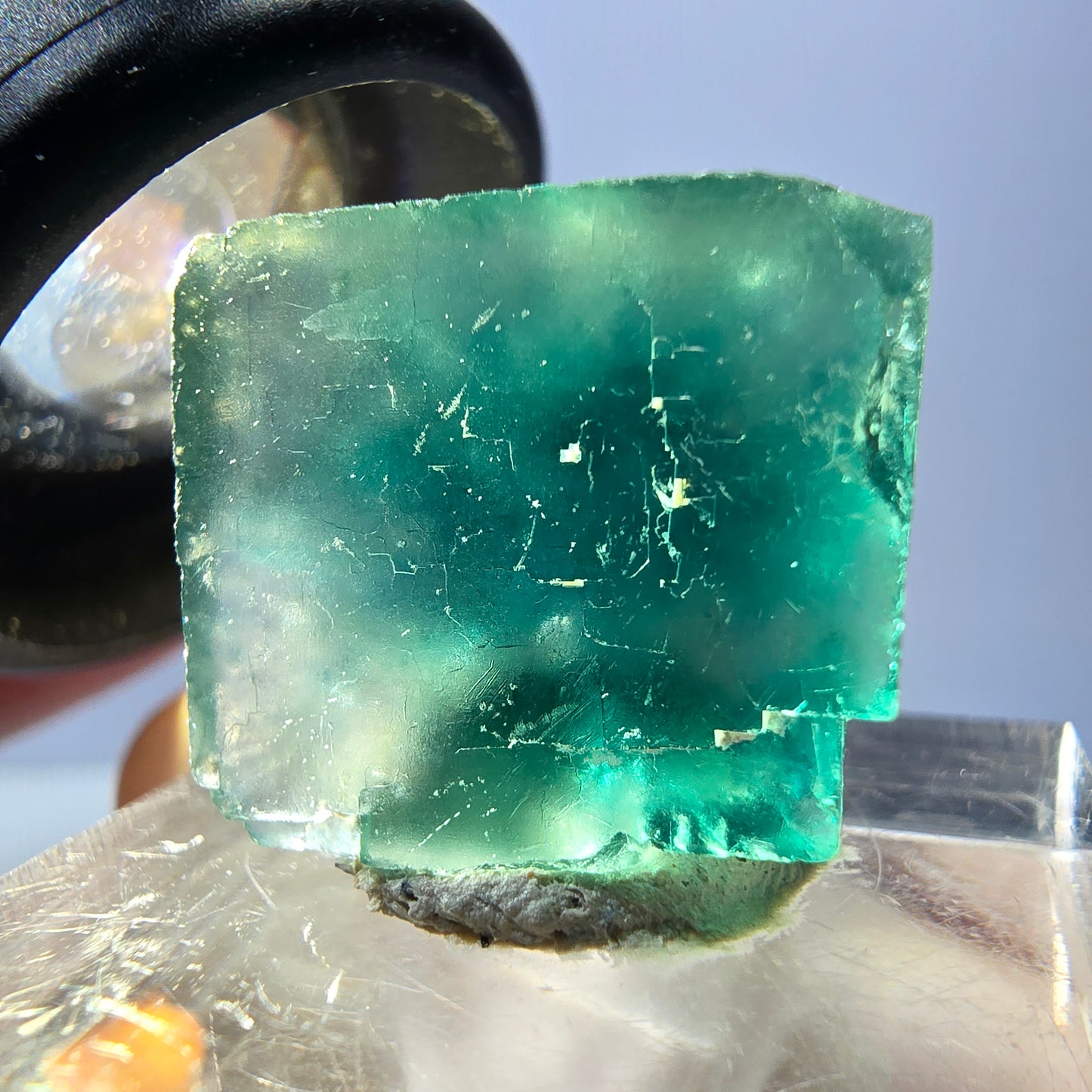 Klarer Phantom Fluorit Würfel parkettiert, grün Okorusu, Namibia 18*16*11mm