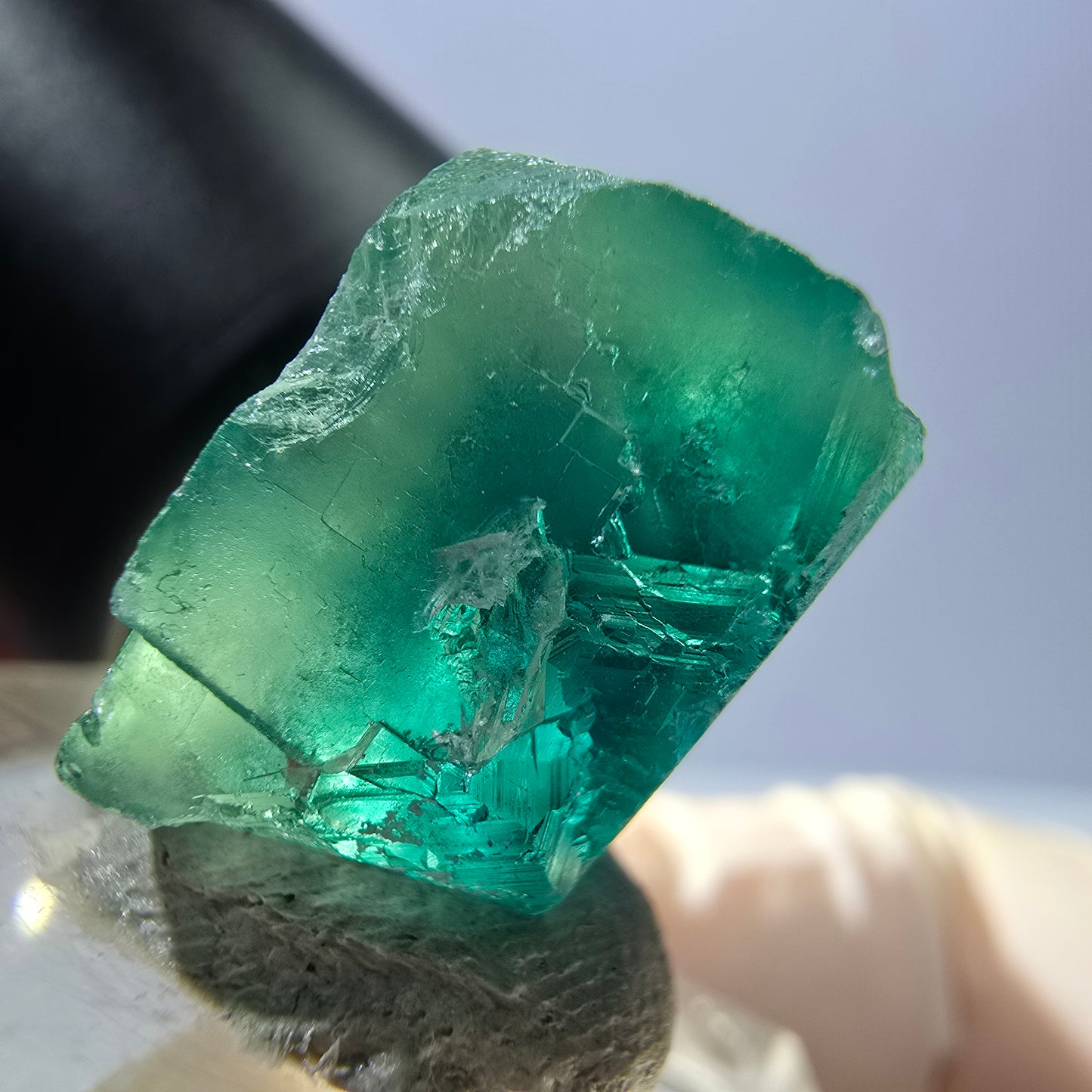 Klarer Phantom Fluorit Würfel parkettiert, grün Okorusu, Namibia 18*16*11mm