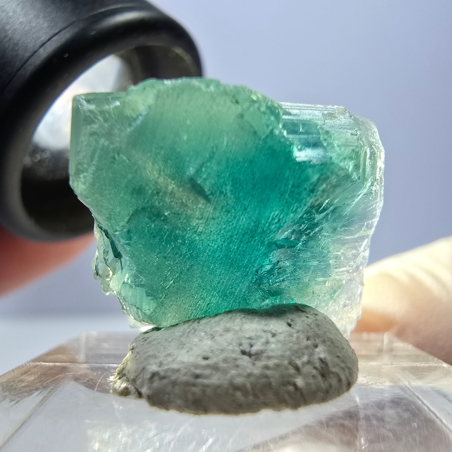 Klarer Phantom Fluorit Würfel parkettiert, grün Okorusu, Namibia 18*16*11mm