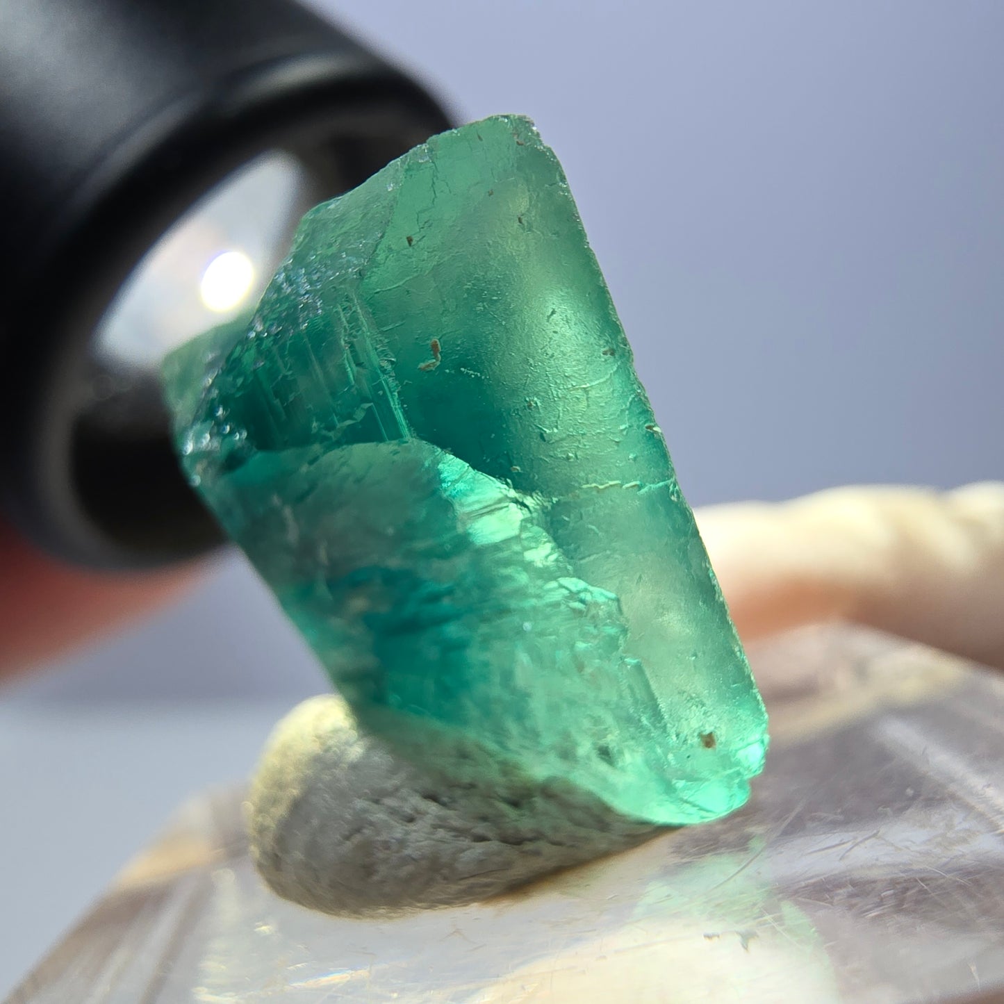 Klarer Phantom Fluorit Würfel parkettiert, grün Okorusu, Namibia 18*16*11mm