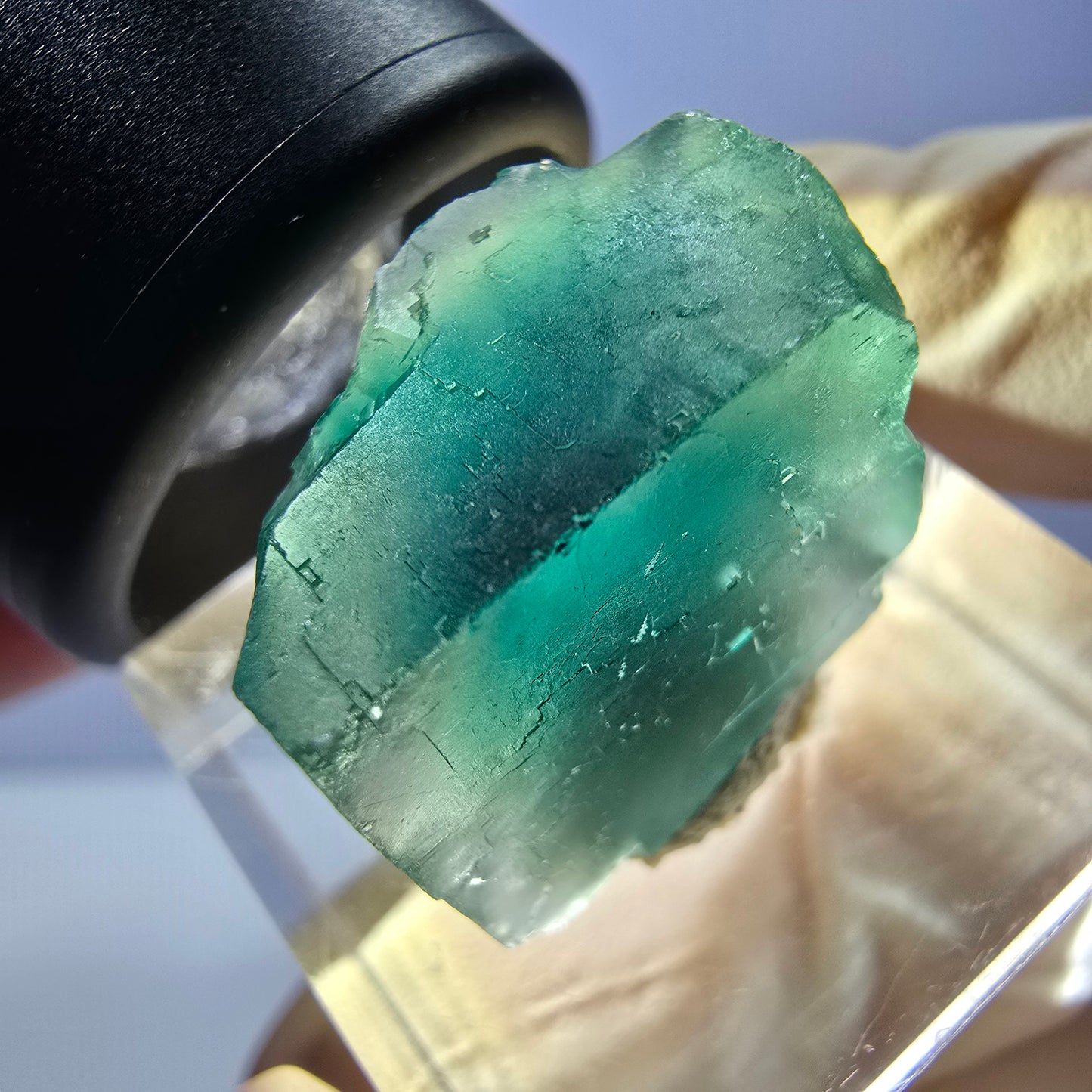 Klarer Phantom Fluorit Würfel parkettiert, grün Okorusu, Namibia 18*16*11mm