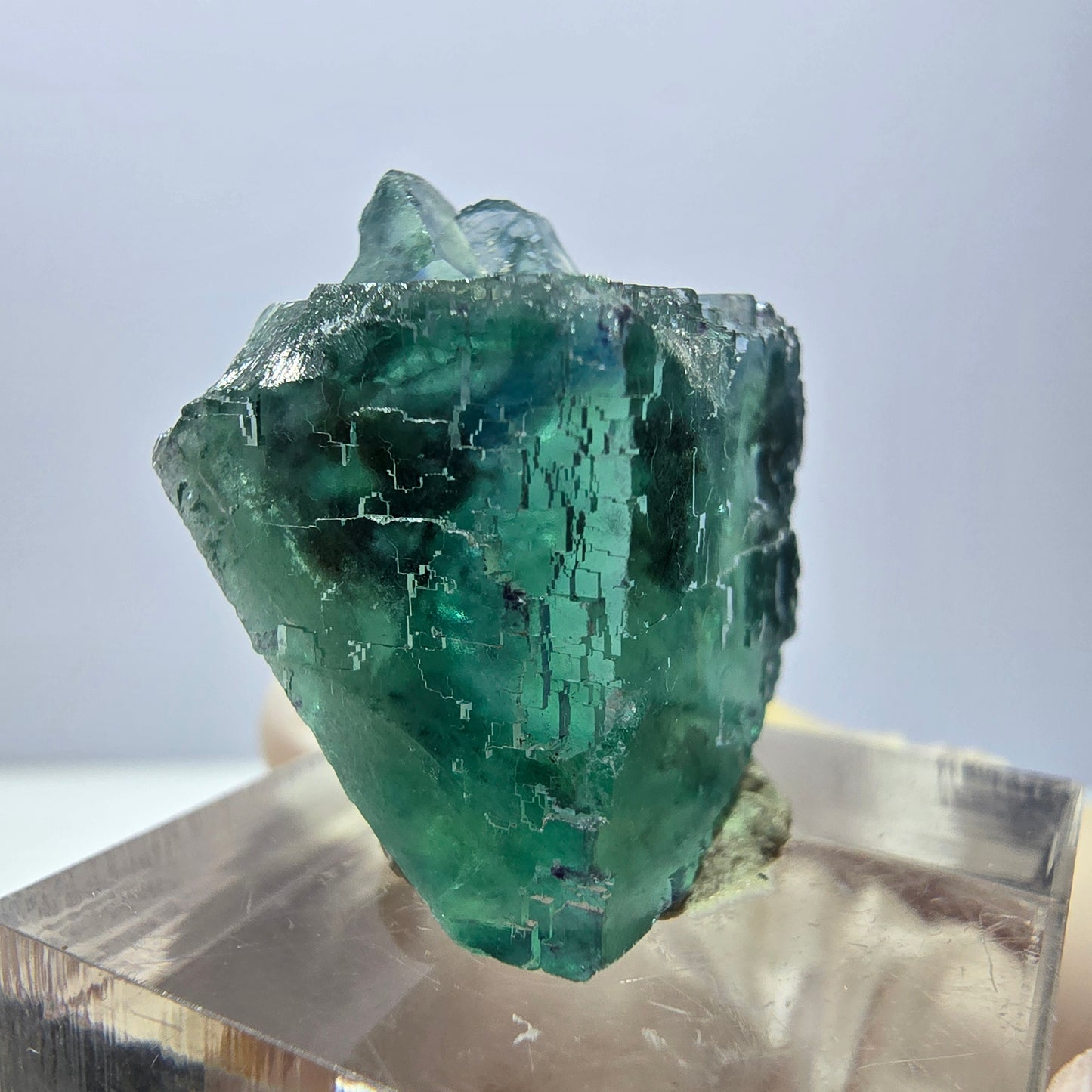 Klarer Phantom Fluorit Würfel parkettiert, grün Okorusu, Namibia 23*19*16mm