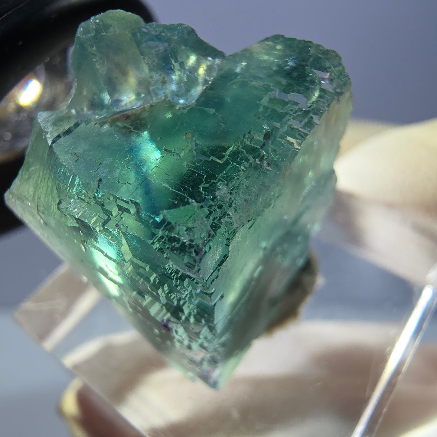 Klarer Phantom Fluorit Würfel parkettiert, grün Okorusu, Namibia 23*19*16mm