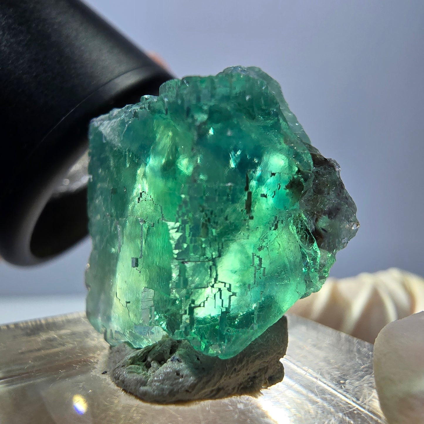 Klarer Phantom Fluorit Würfel parkettiert, grün Okorusu, Namibia 23*19*16mm