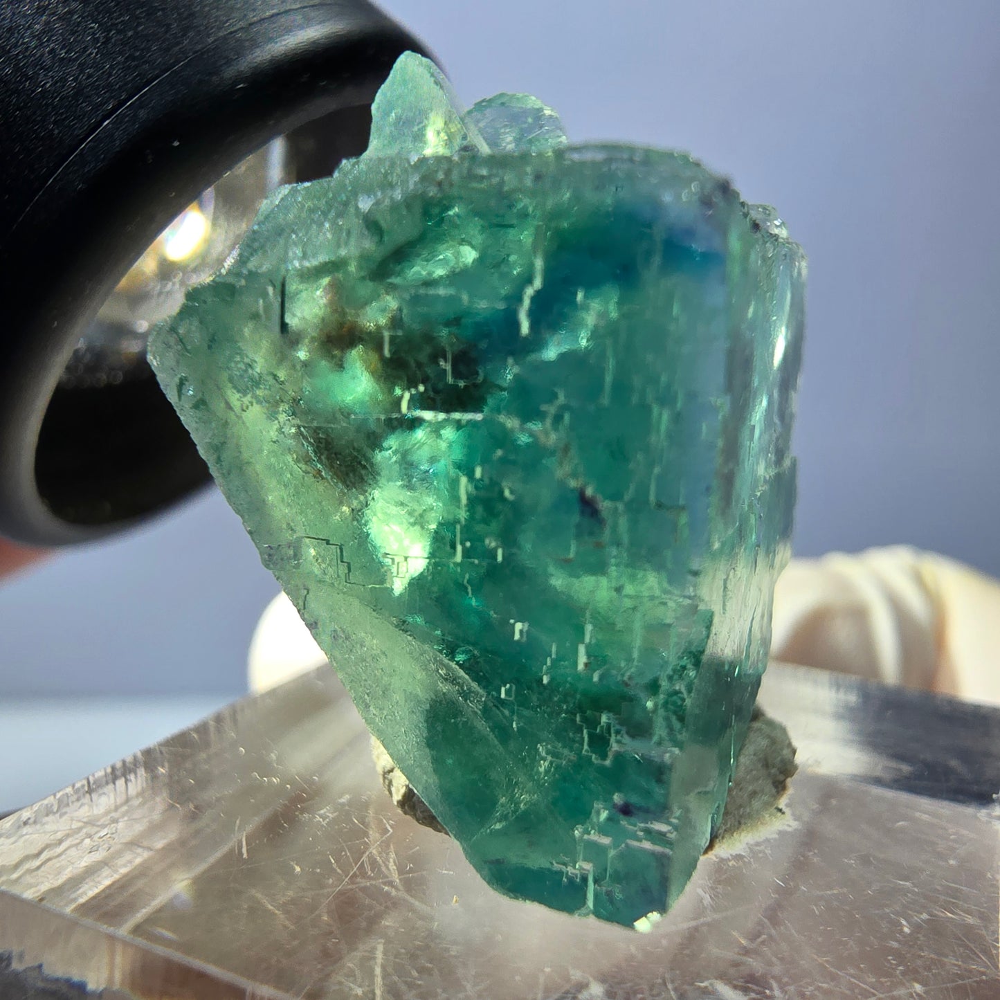 Klarer Phantom Fluorit Würfel parkettiert, grün Okorusu, Namibia 23*19*16mm