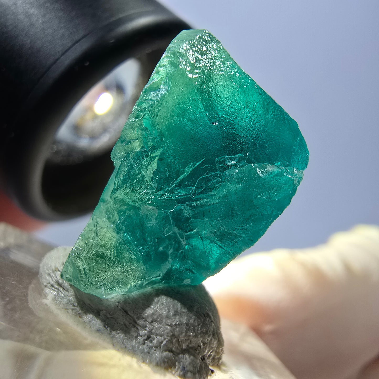 Klarer Phantom Fluorit Würfel parkettiert, grün Okorusu, Namibia 19*19*16mm