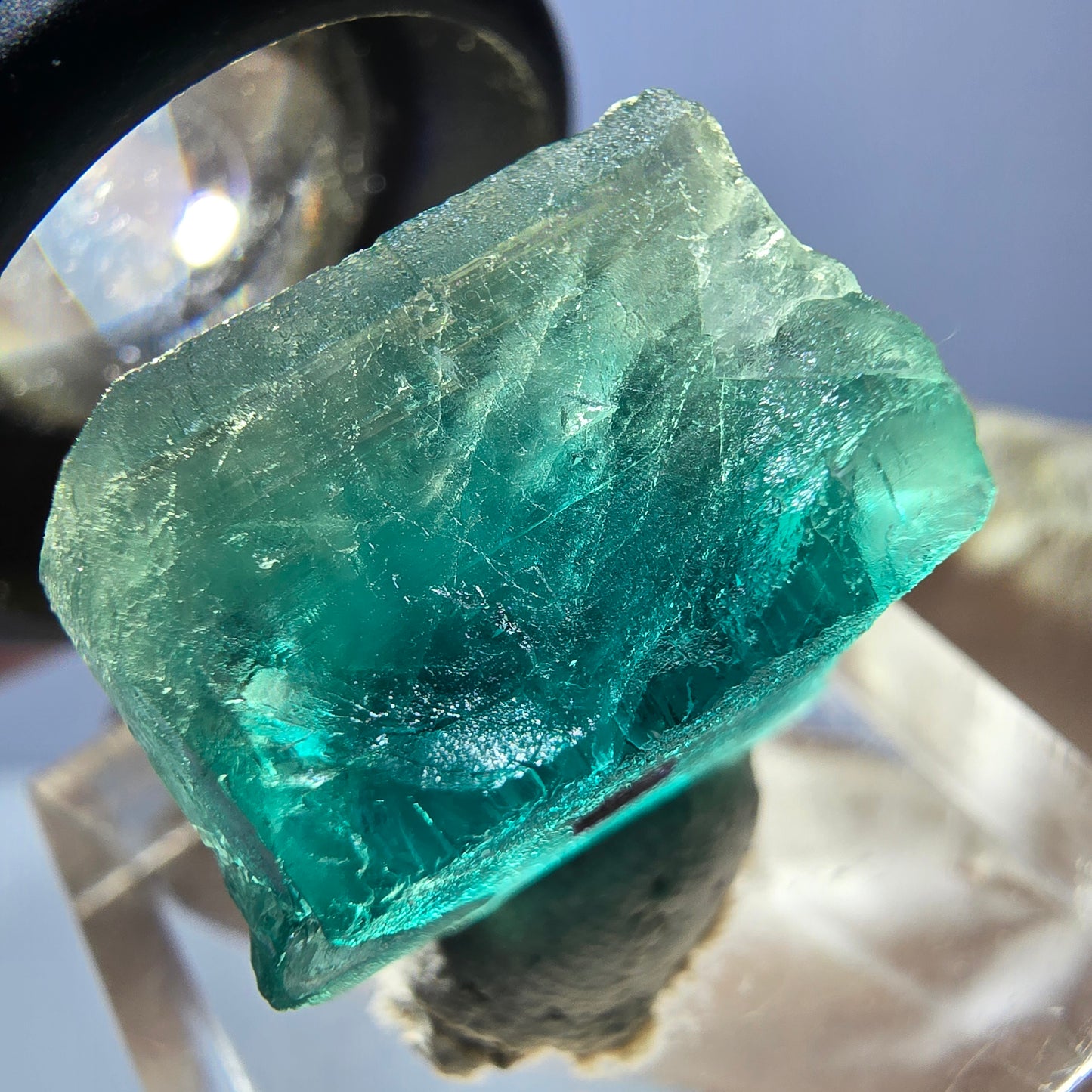 Klarer Phantom Fluorit Würfel parkettiert, grün Okorusu, Namibia 19*19*16mm