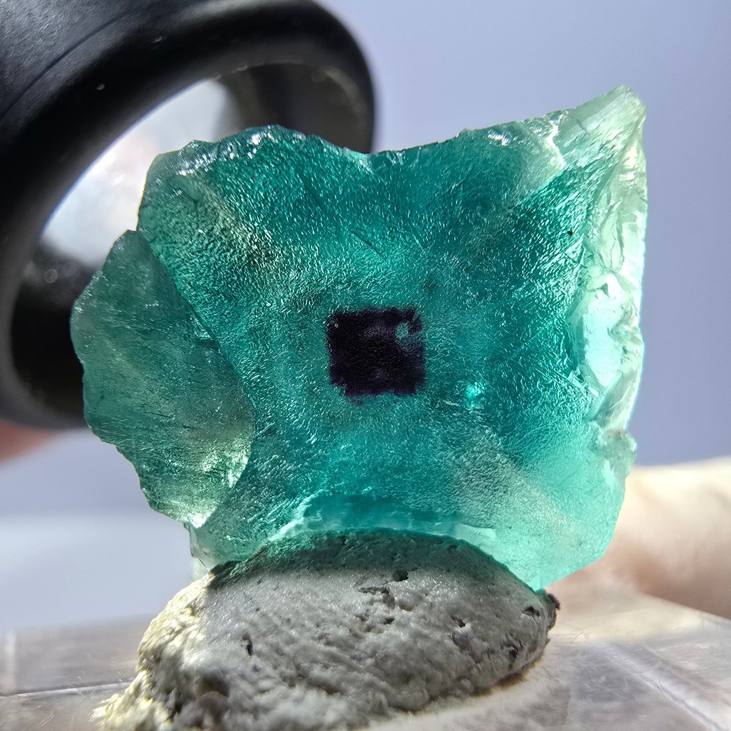 Klarer Phantom Fluorit Würfel parkettiert, grün Okorusu, Namibia 19*19*16mm