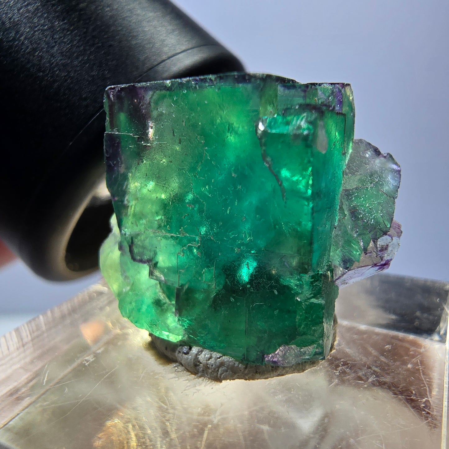 Klarer Phantom Fluorit Würfel parkettiert, grün Okorusu, Namibia - 21*16*14mm