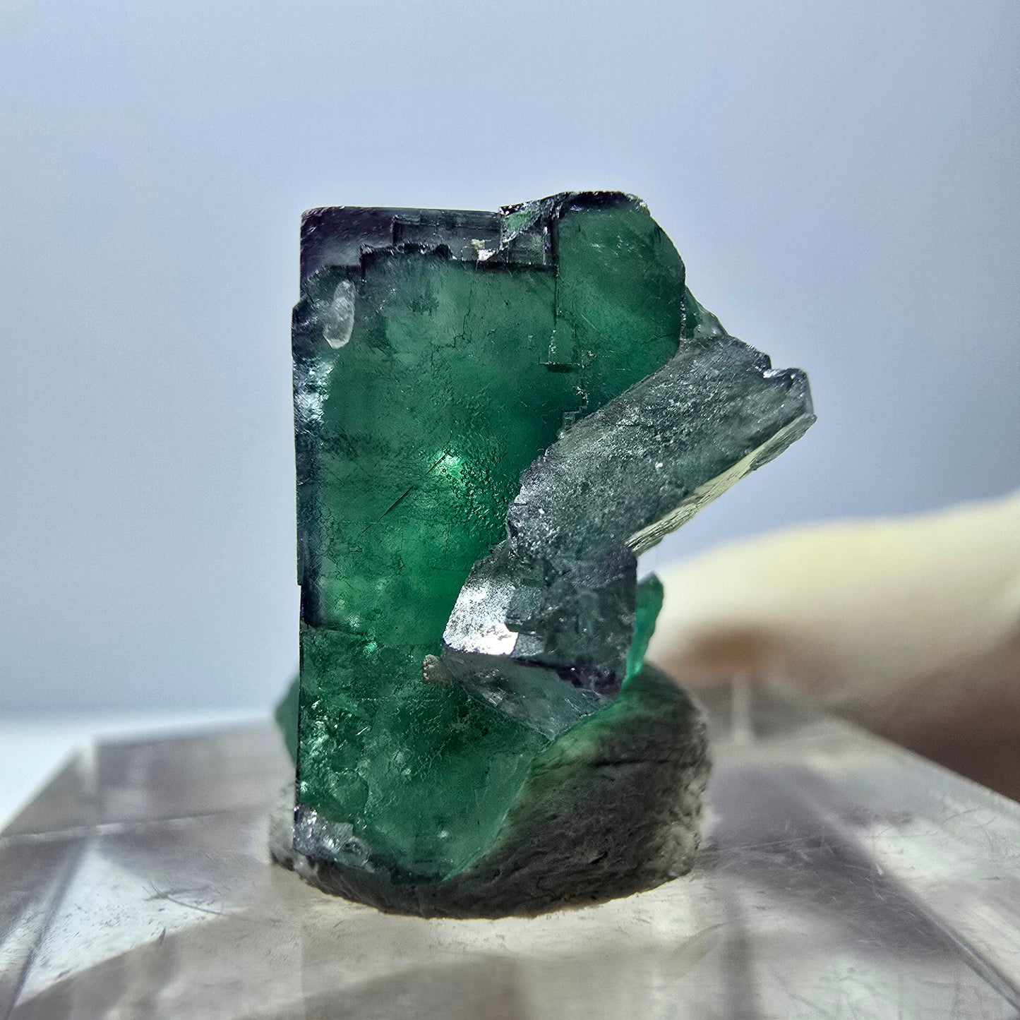 Klarer Phantom Fluorit Würfel parkettiert, grün Okorusu, Namibia - 21*16*14mm