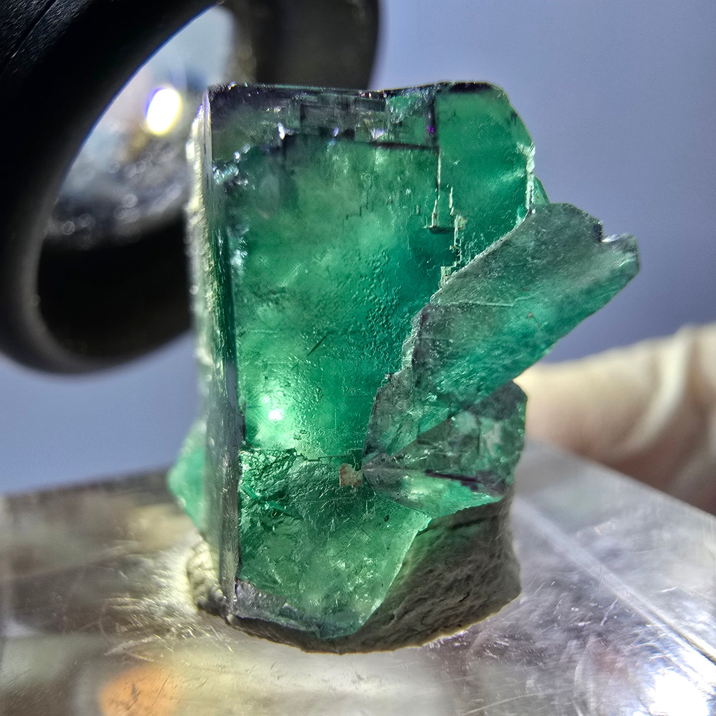 Klarer Phantom Fluorit Würfel parkettiert, grün Okorusu, Namibia - 21*16*14mm