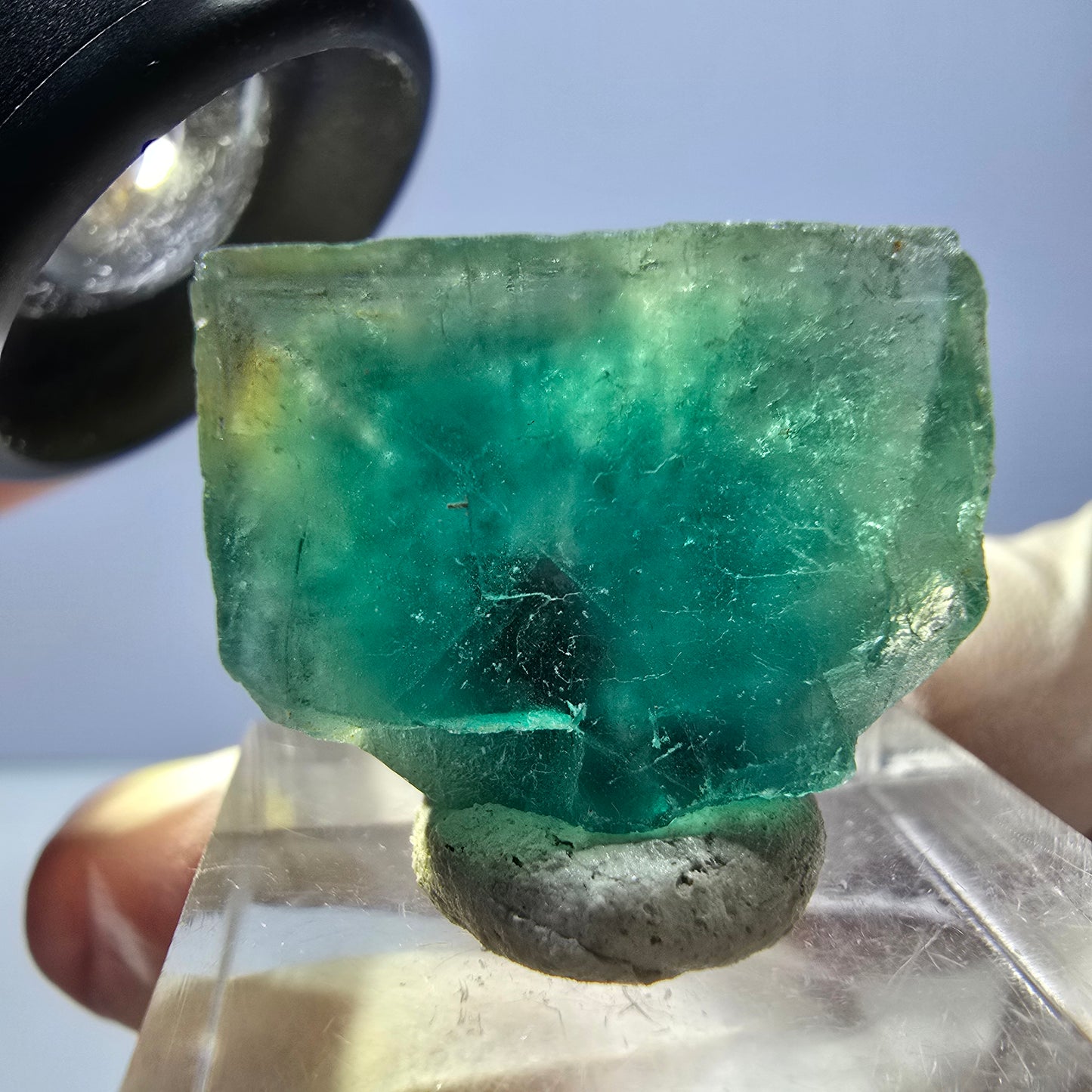 Klarer Phantom Fluorit Würfel parkettiert, grün Okorusu, Namibia 21*18*12mm