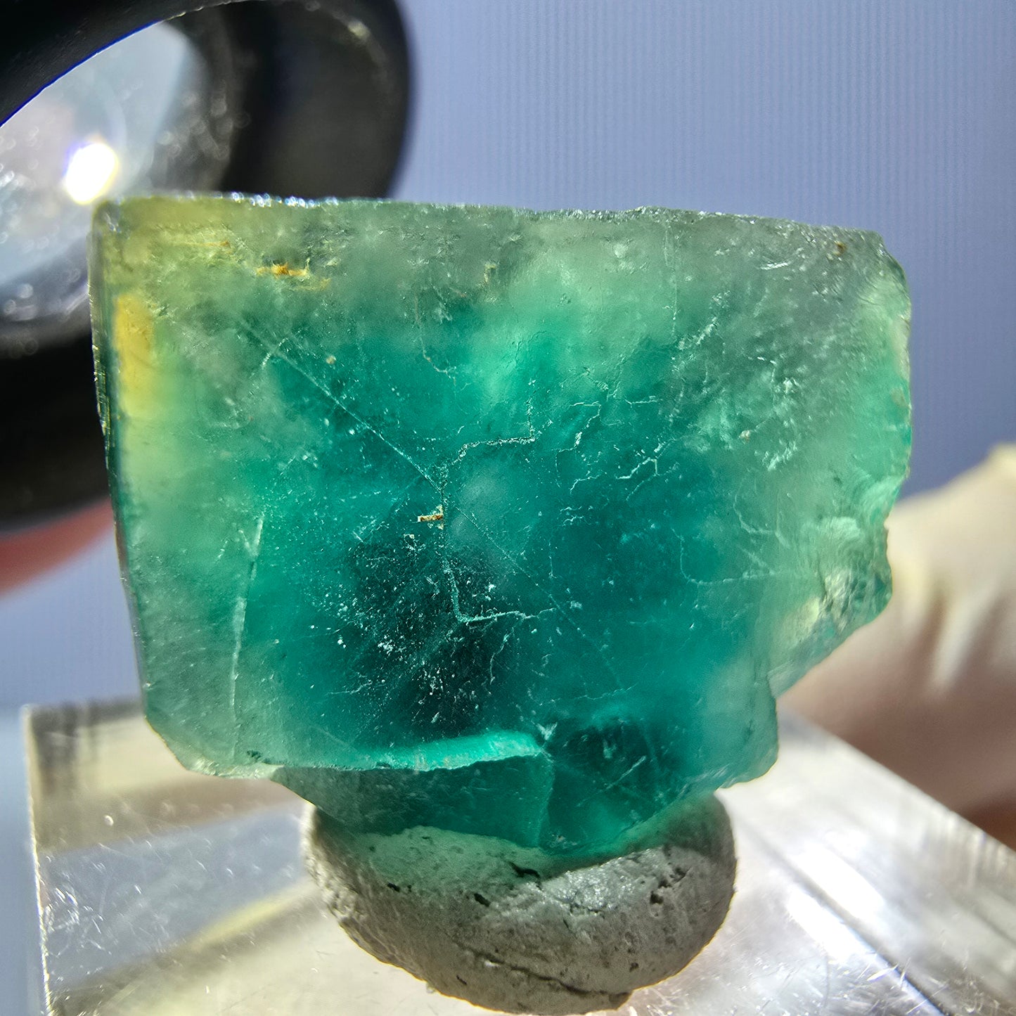 Klarer Phantom Fluorit Würfel parkettiert, grün Okorusu, Namibia 21*18*12mm