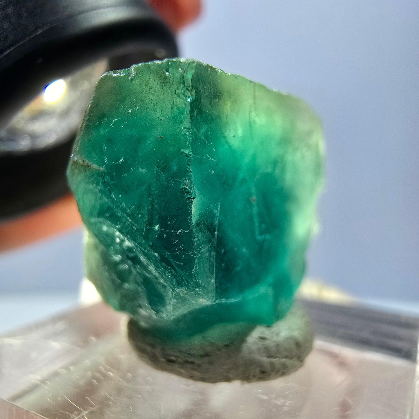 Klarer Phantom Fluorit Würfel parkettiert, grün Okorusu, Namibia 21*18*12mm