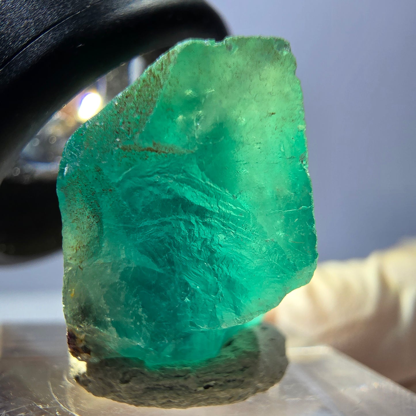 Klarer Phantom Fluorit Würfel parkettiert, grün Okorusu, Namibia 21*18*12mm