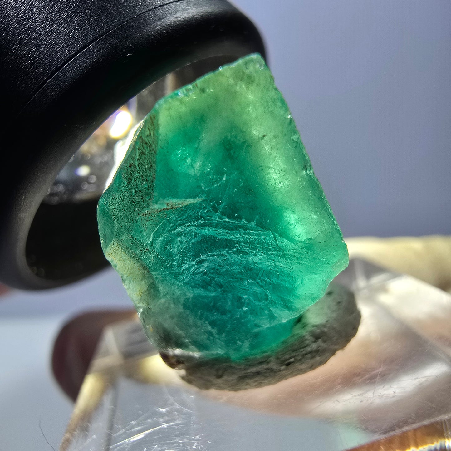 Klarer Phantom Fluorit Würfel parkettiert, grün Okorusu, Namibia 21*18*12mm
