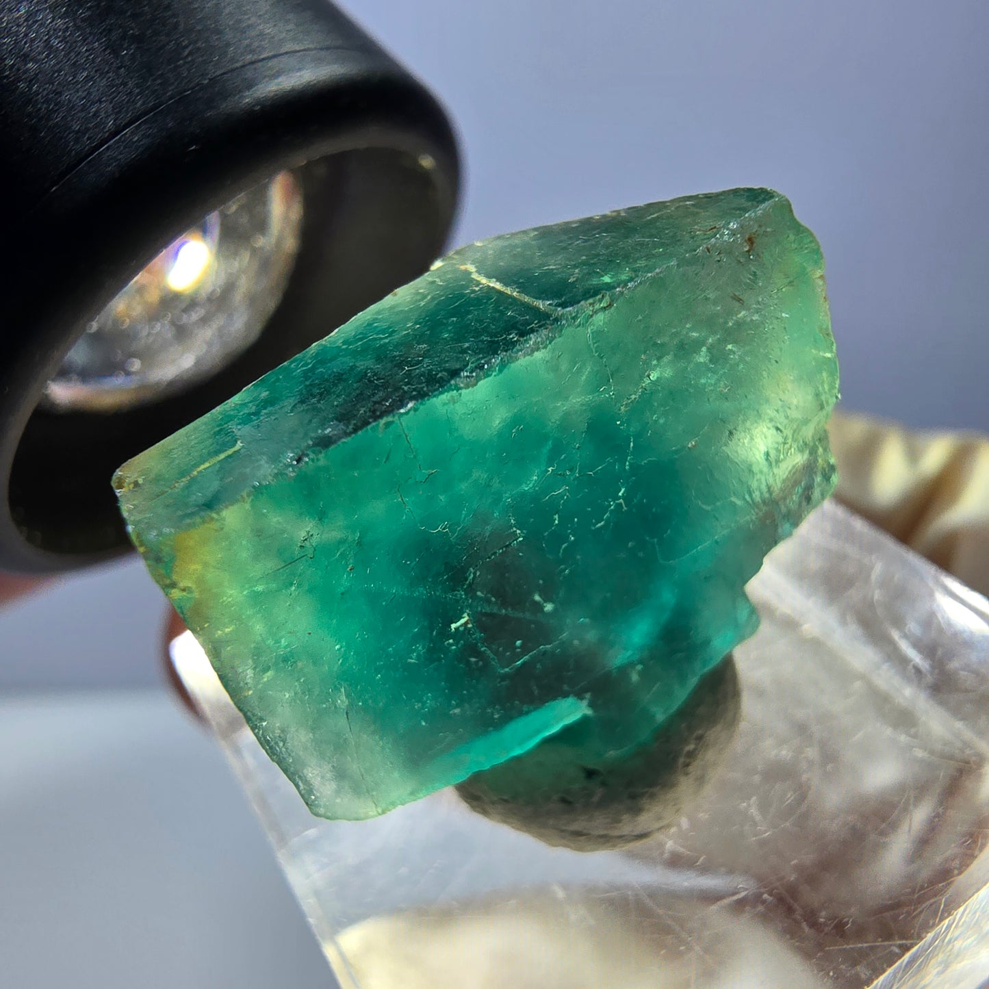 Klarer Phantom Fluorit Würfel parkettiert, grün Okorusu, Namibia 21*18*12mm