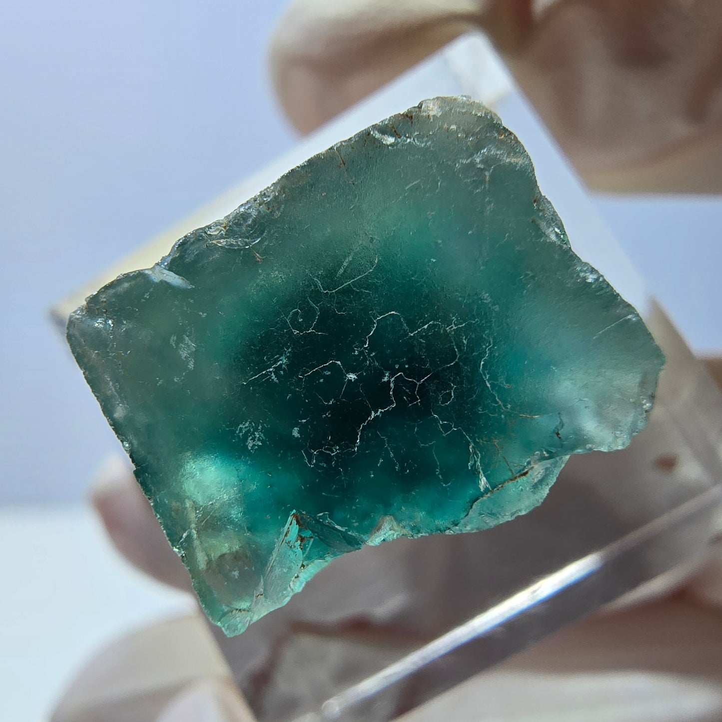 Klarer Phantom Fluorit Würfel parkettiert, grün Okorusu, Namibia 16*16*12mm