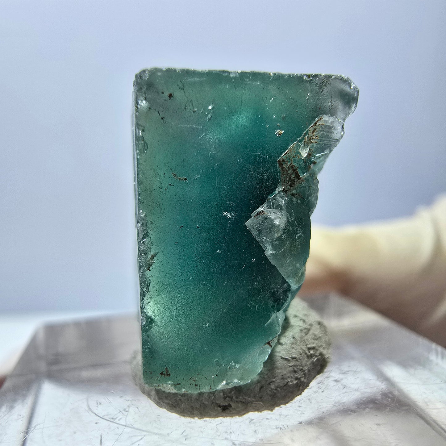 Klarer Phantom Fluorit Würfel parkettiert, grün Okorusu, Namibia 16*16*12mm