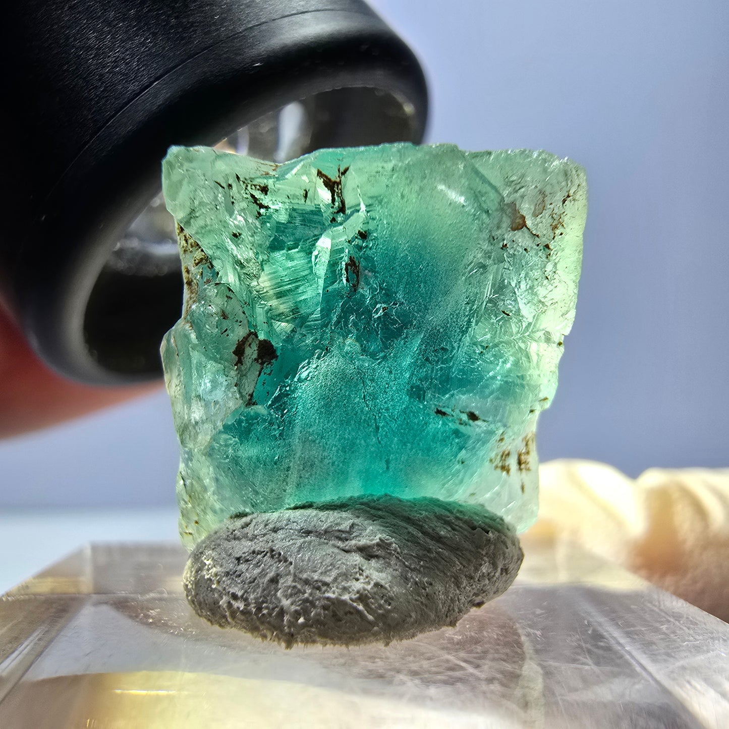 Klarer Phantom Fluorit Würfel parkettiert, grün Okorusu, Namibia 16*16*12mm