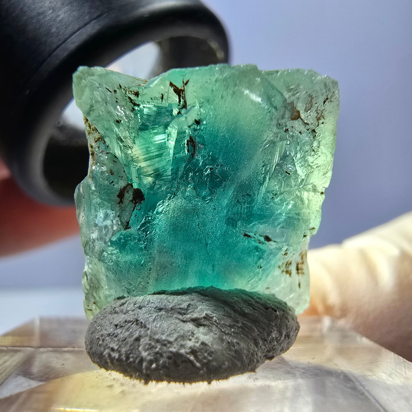Klarer Phantom Fluorit Würfel parkettiert, grün Okorusu, Namibia 16*16*12mm