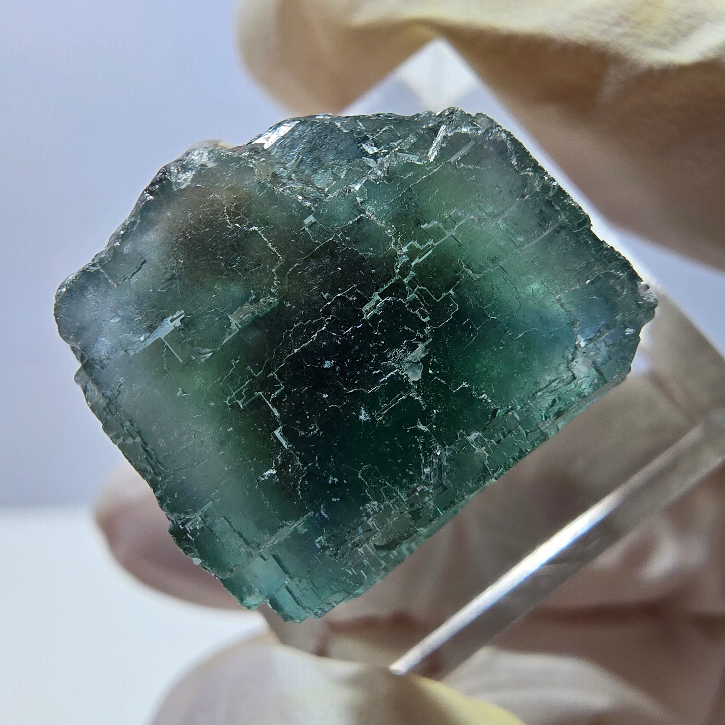 Klarer Phantom Fluorit Würfel parkettiert, grün Okorusu, Namibia 20*18*17mm