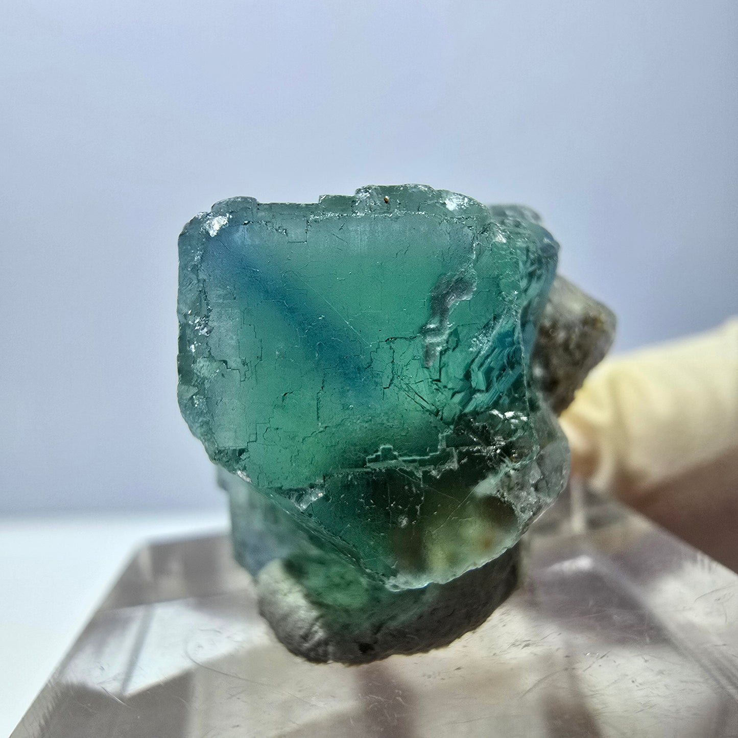 Klarer Phantom Fluorit Würfel parkettiert, grün Okorusu, Namibia 20*18*17mm