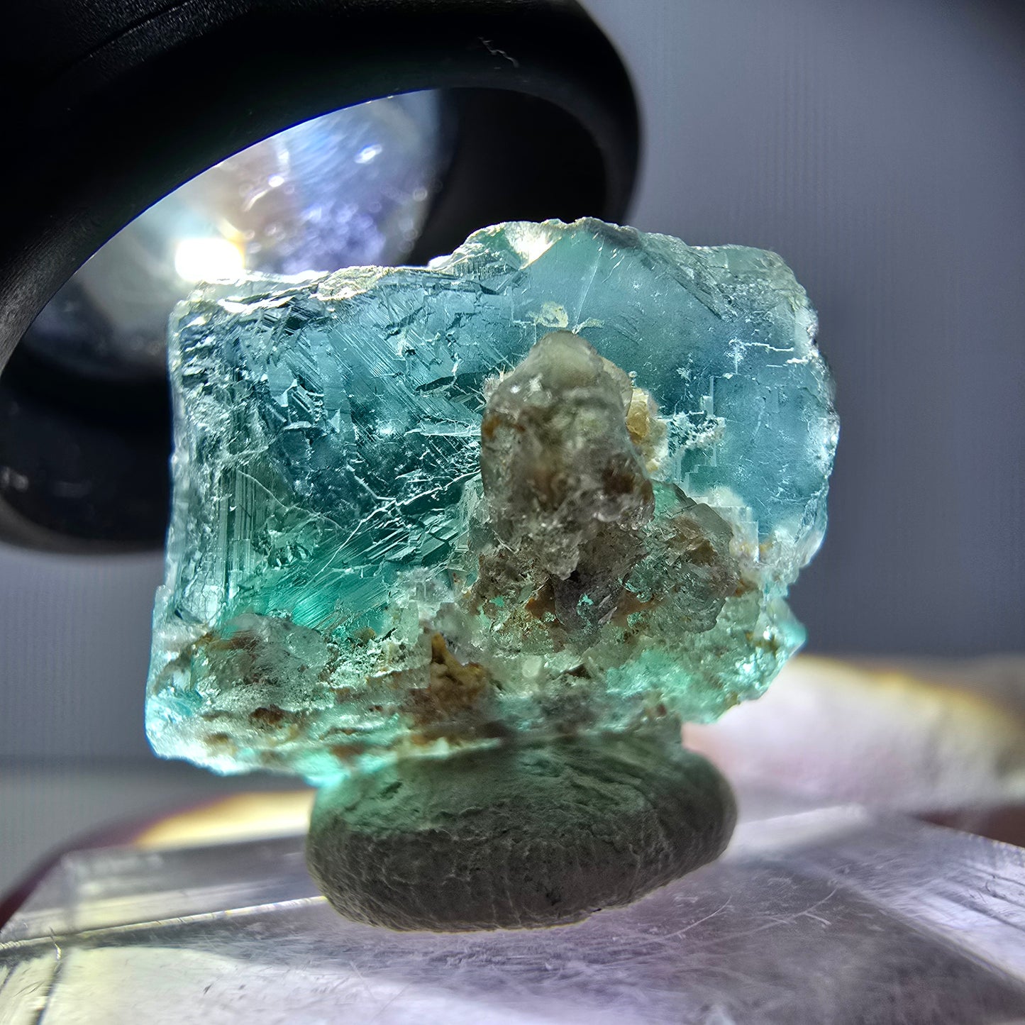 Klarer Phantom Fluorit Würfel parkettiert, grün Okorusu, Namibia 20*18*17mm