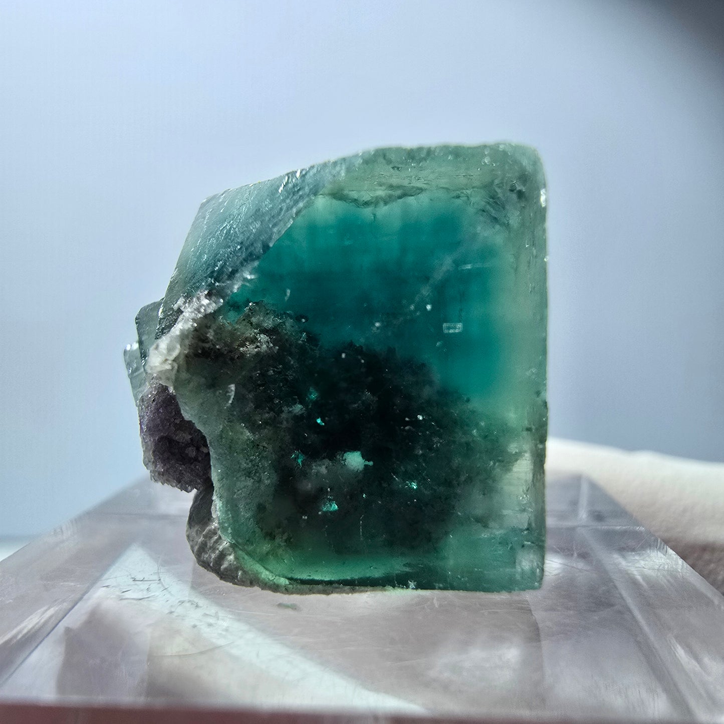 Klarer Phantom Fluorit Würfel parkettiert, grün Okorusu, Namibia 19*16*15mm