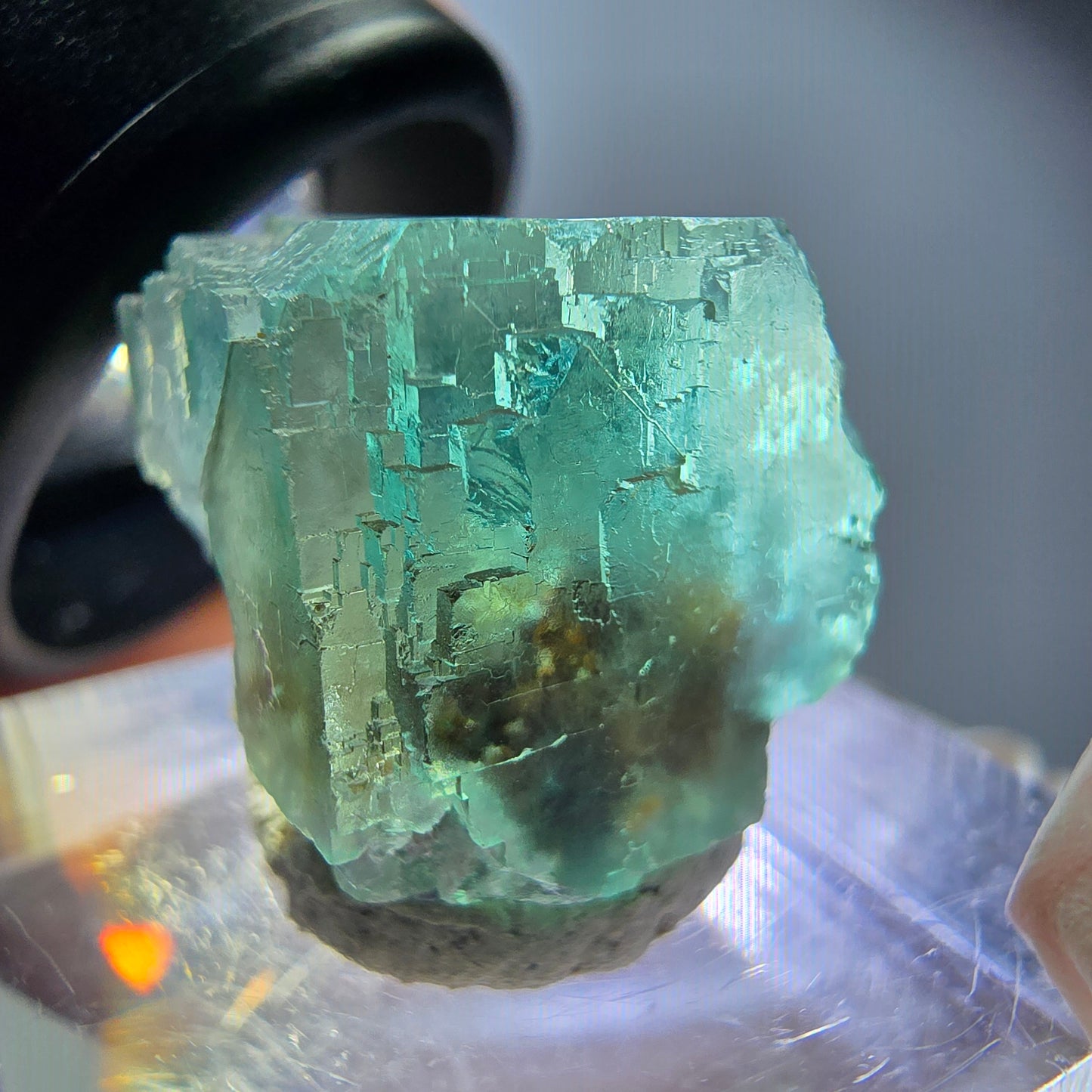 Klarer Phantom Fluorit Würfel parkettiert, grün Okorusu, Namibia 15*15*15mm