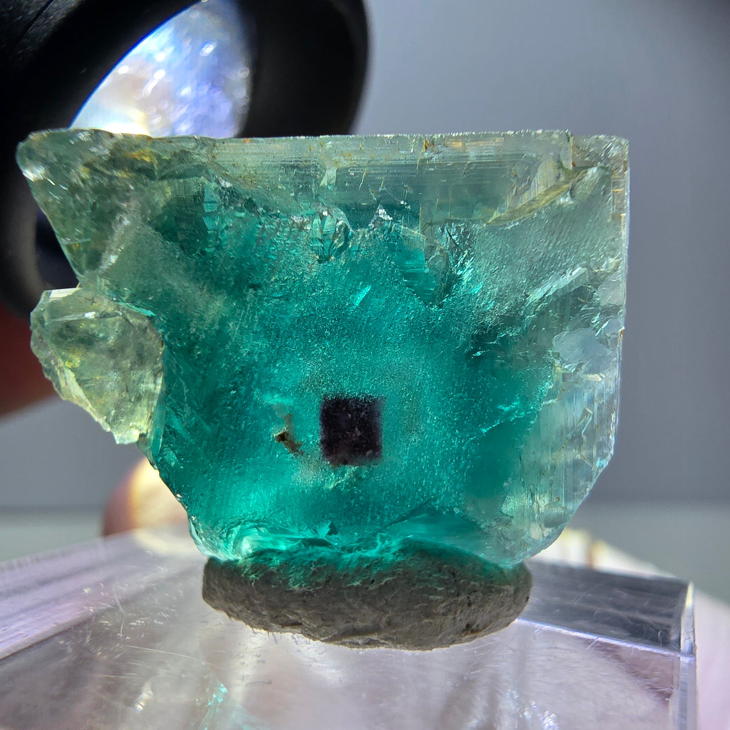 Klarer Phantom Fluorit Würfel parkettiert, grün Okorusu, Namibia 21*16*14mm