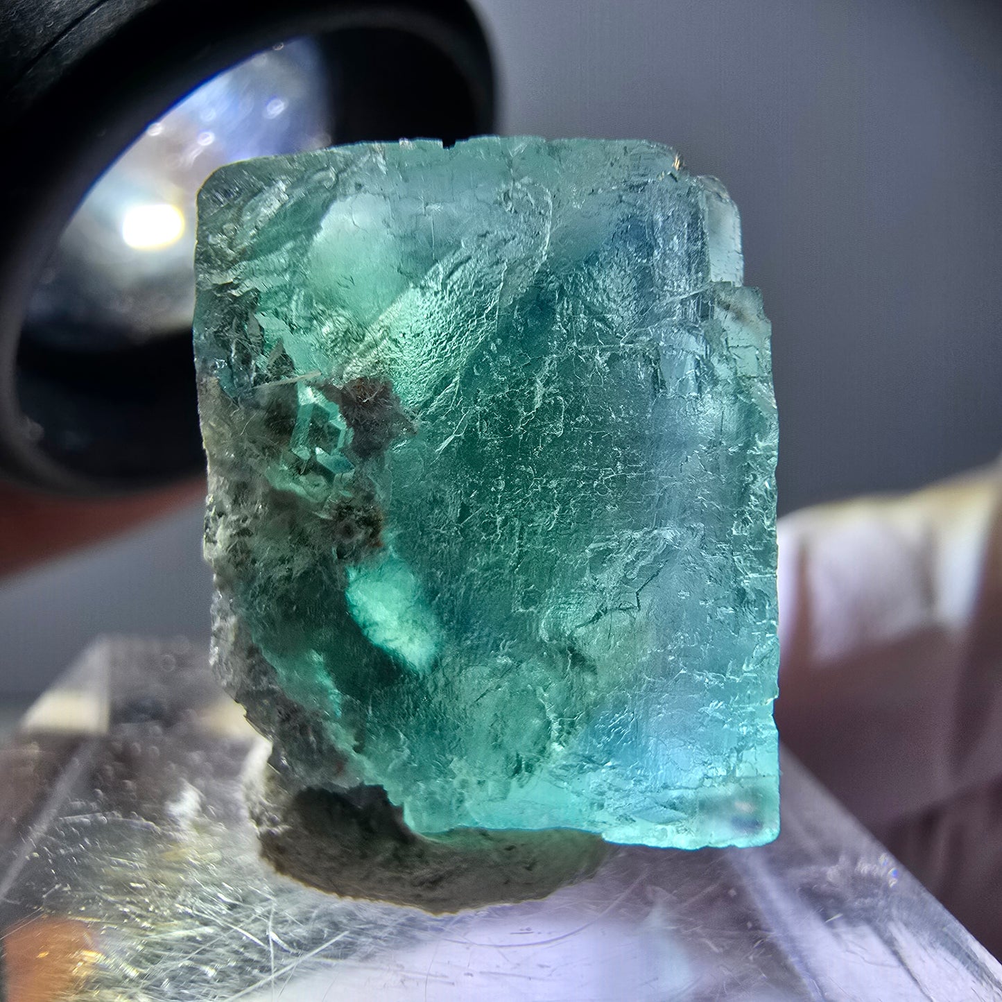 Klarer Phantom Fluorit Würfel parkettiert, grün Okorusu, Namibia 18*18*15mm