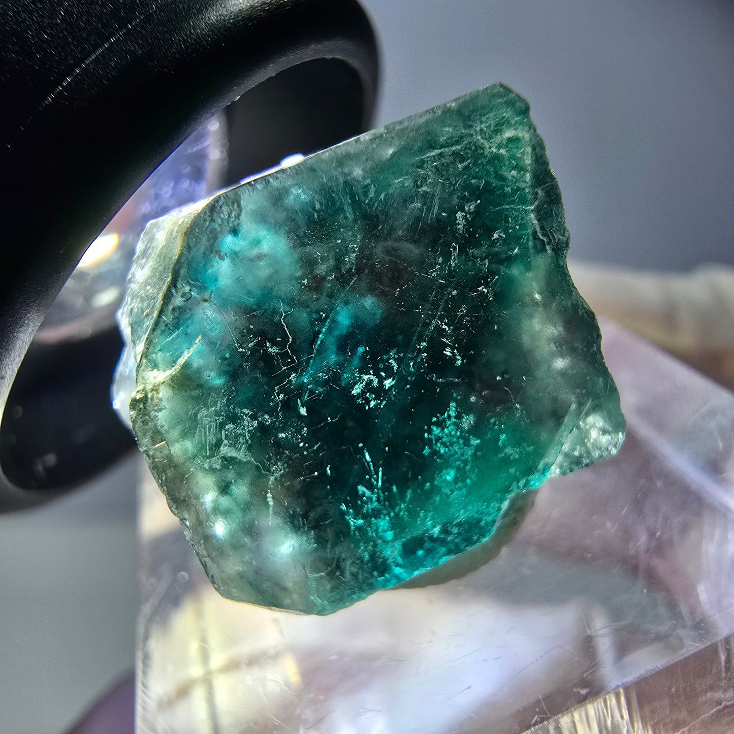 Klarer Phantom Fluorit Würfel parkettiert, grün Okorusu, Namibia 17*14*12mm